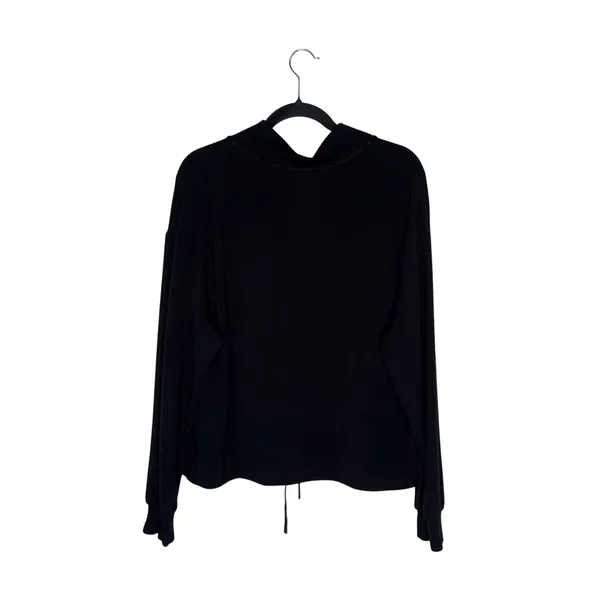 Varley Pullover Sweatshirt Women Small Black Excellent Funnel Neck Drawstring - Image 4