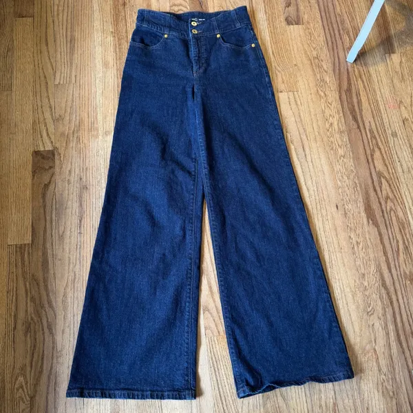 INC International Concepts‎ Wide Leg High Rise Dark Wash Jeans Size 2/26 - Image 2