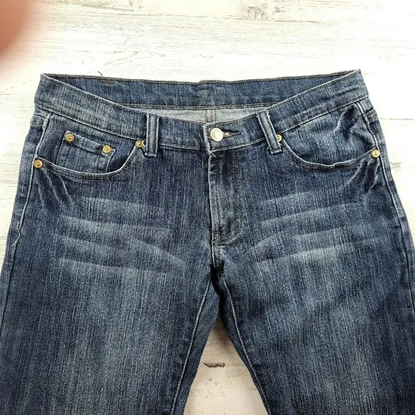 7 For All Mankind A Pocket Rhinestone Cropped Bootcut Jeans Women’s 29 Altered - Image 7