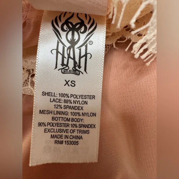 We Are HAH x Revolve Queen 4 A Day Lace Chiffon Bodysuit in Copper Rose size XS - Image 6