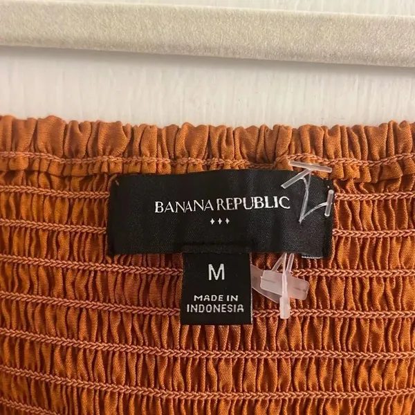 ✨Banana Republic GATHERED-WAIST ORANGE MINI SZ MEDIUM DRESS✨ - Image 4
