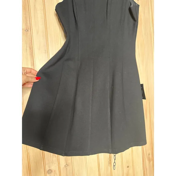 NWT Lulus Lavonne Black Sleeveless Boat Neck Mini Dress LBD Party Night Out Sz L - Image 5