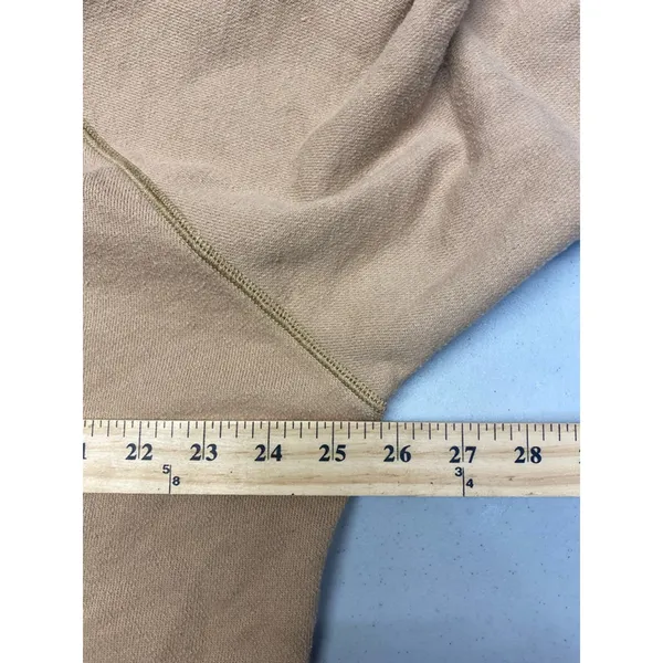 Aerie Oversized Beige Distressed Cropped Crewneck Sweater Large Stretch - Image 10
