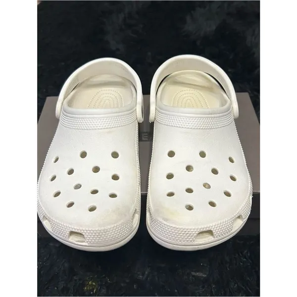 CROCS white clogs mules sandals shoes women’s 9 / mens 7 Preowned - Image 6