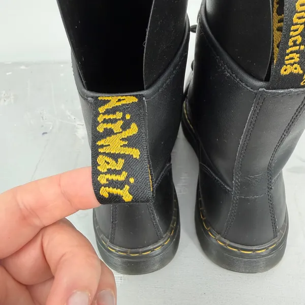 Dr Martens Zavala‎ Black Leather Combat Boots Womens 8 Lace Up Whimsigoth Punk - Image 5