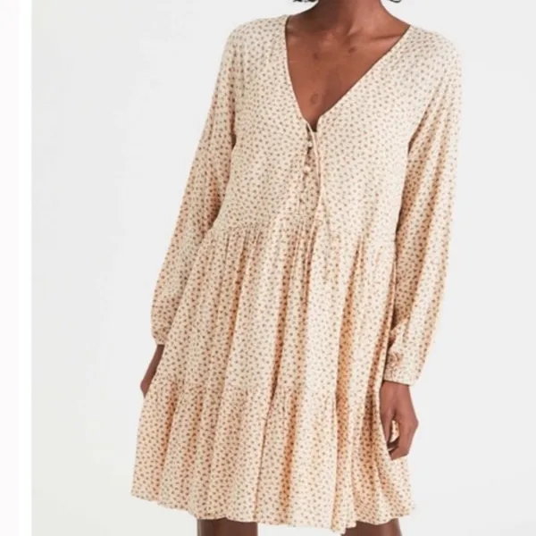 American Eagle Floral Ditzy Print Long Sleeve Babydoll Mini Dress - Image 8