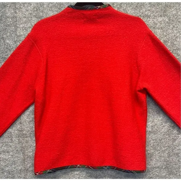 Vintage PENDLETON Jacket Women's Large Bright Red Virgin Wool‎ Full Front Zip - Image 10