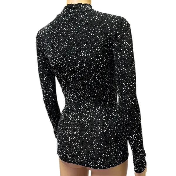 Newport Starry Night Mock Neck Long Sleeve Lightweight Bodycon Nylon Top Small - Image 3
