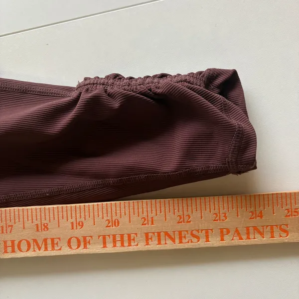 WILO The Label Ribbed High Waisted‎ Ruched Hem Leggings Women Size S Burgundy - Image 6