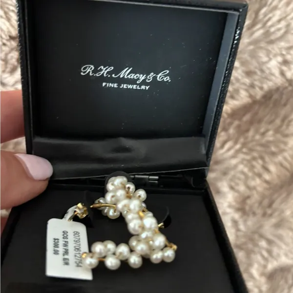 Macys Bridge Cultured Pearl Earrings NWT - Image 7