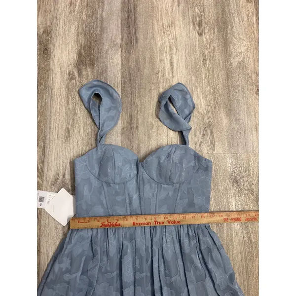 Azazie Denisse Powder Blue Corset Maxi Dress Size 6 New Autumn Wedding Dress - Image 8