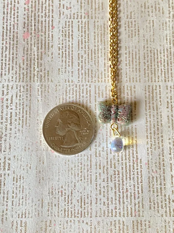 Handmade Czech glass butterfly fairy whimsy dainty necklace🦋 - Image 6