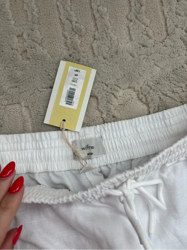Aritzia Wilfred Thesis White Linen Pants - Image 4