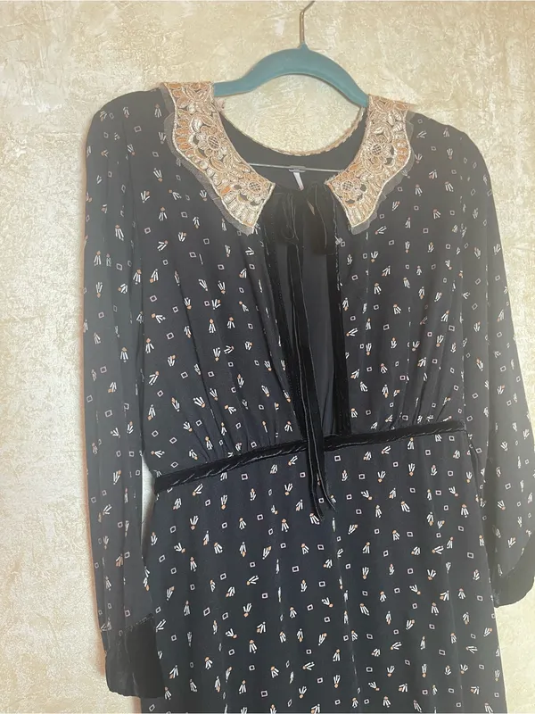 Free People Delfina Mini Dress Coquette Retro CottageCore Whimsical Romantic M - Image 8