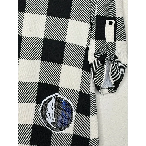 GameDay Couture Dallas Mavericks Buffalo Plaid Sequin Tunic Top S - Image 4
