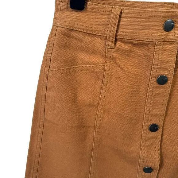 Madewell‎ Button-Front A-Line Pocket Mini Skirt Size 0 - Image 4