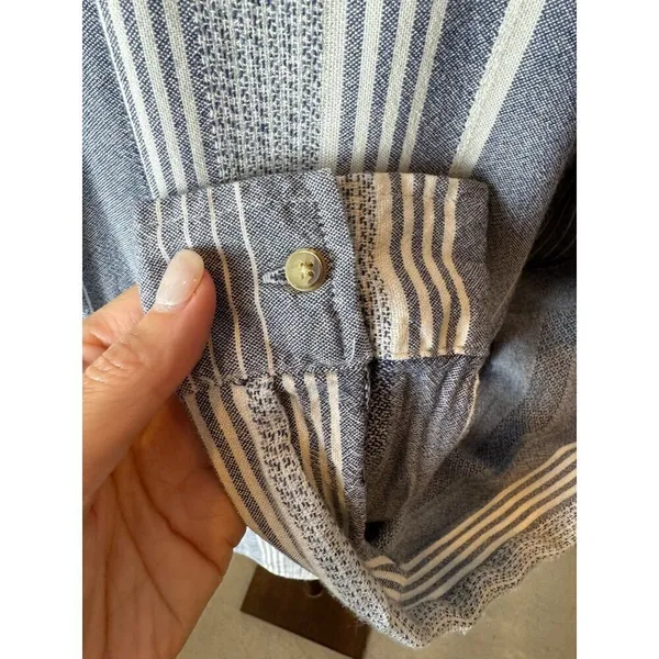 Anthropologie Maeve Shirt Women‎ Small Blue Chatham Striped Button Down Blouse - Image 9