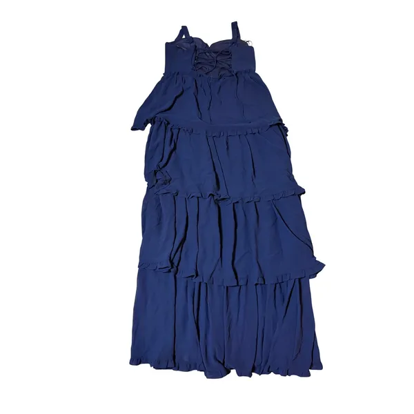 NWOT Lulus SZ Large Sophisticated Occasion Navy Blue Bustier Lace-Up Maxi Dress - Image 9