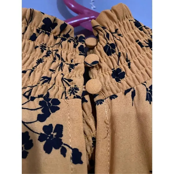 Nanette Nanette Lepore Colonel Mustard Pleated High Neck Dress Sz 6 - Image 7