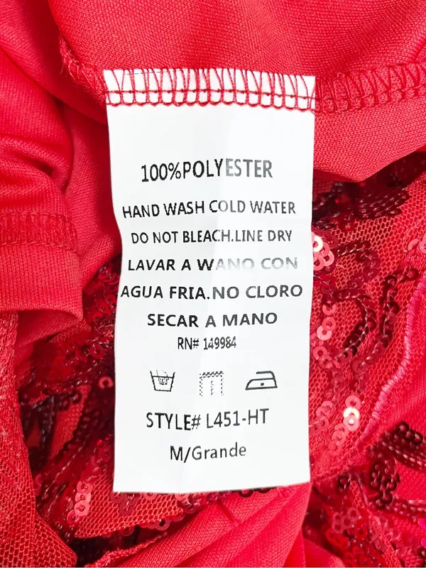 NWT Southern Fried Chics Gown Medium Red Sequin Floral One Shoulder Maxi Dress - Image 13