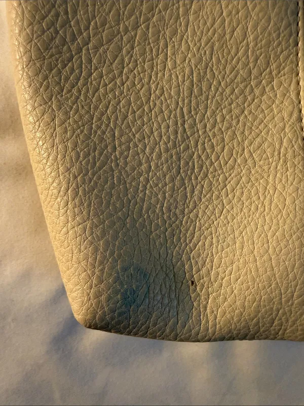 Anthropologie Cream Textured Shoulder Bag with Gold Accent - Image 4
