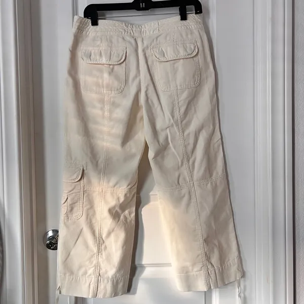 White House Black Market Ivory Cotton Corduroy Cropped Pants Women’s Size 6‎ - Image 5