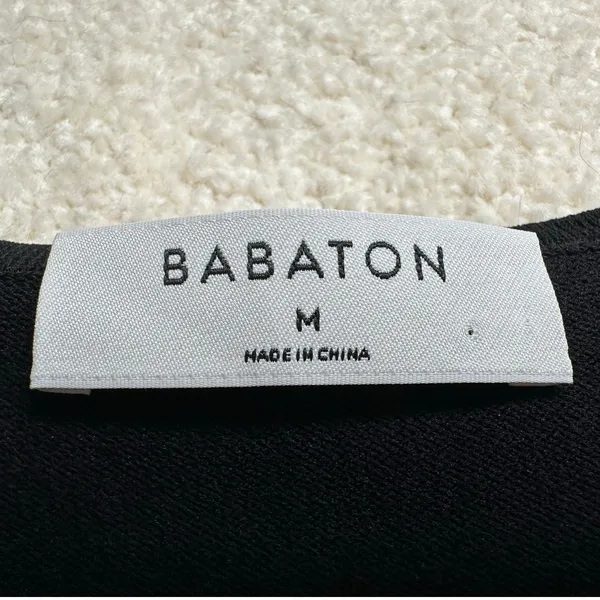 Babaton: Black High Neck Knit Crop Top - Image 7