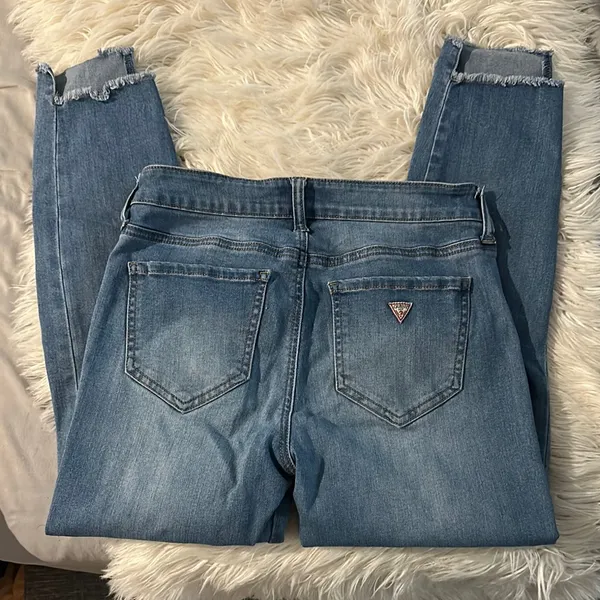 Guess Blue Ankle Cropped Jeans - Image 4