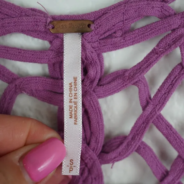 Free‎ People Macrame Back Dress Purple Small Boho Festival Sleeveless Gauzy Knit - Image 5