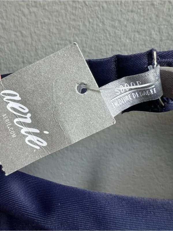 Aerie NWT Scoop Navy Bralette Swimsuit Bikini Top Size Large - Image 3