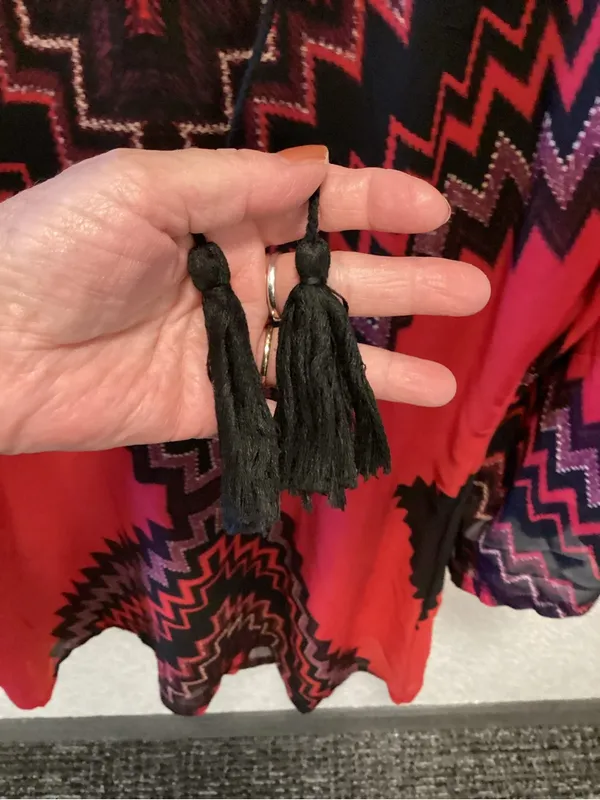 Wrangler Red and Black Zigzag Mini Dress - Image 5