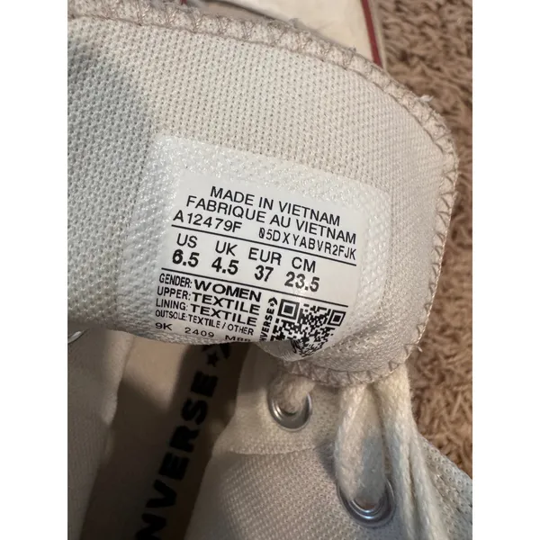 Converse Chuck Taylor All Star High Top Sneakers Women's 6.5 Beige Tan Canvas - Image 9