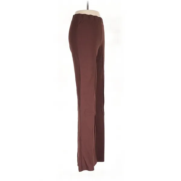 Le Bop Brown Flare Pants High Waisted Seam Detail Small Minimalist Fall - Image 5