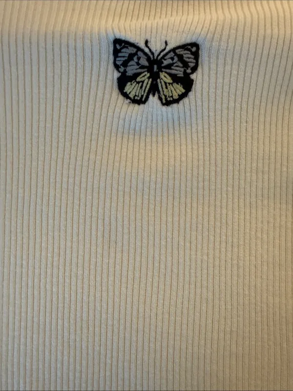 H&M Divided Cream Ribbed Mock Neck Sweater - Image 5