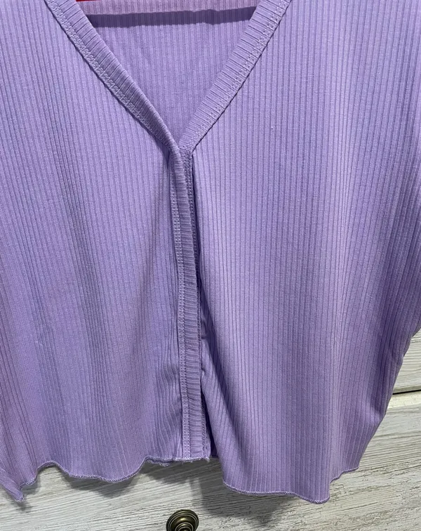 Romwe Purple Cropped Top - Image 3