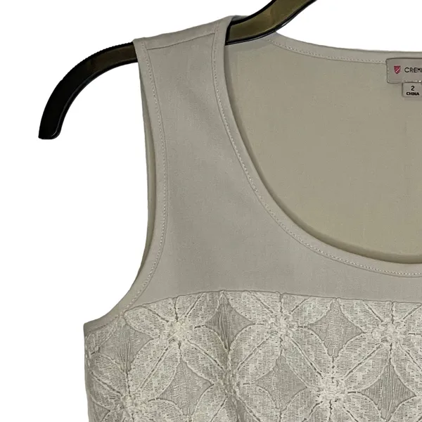 Daniel Cremieux Floral Lace Sleeveless Pleated Cocktail‎ Dress 2 Women Cream NWT - Image 4