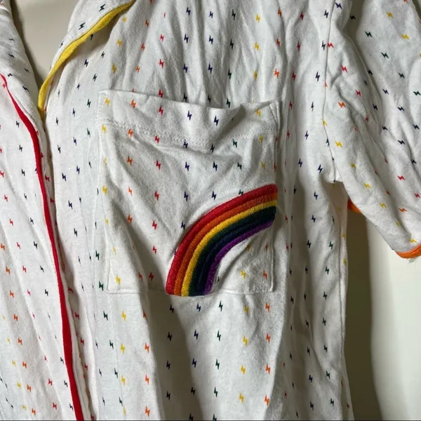 ROOM SERVICE PJS Women's Rainbow Short sleeve Pajama top only size XXS $68.00 - Image 4