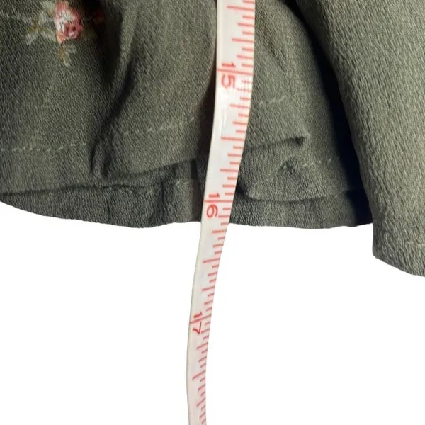 Arizona Jeans Green Pink Floral Peplum Crop Top Long Sleeve‎ Small Boho Y2K 90's - Image 8