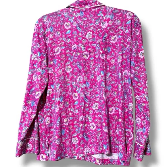 LAUREN RALPH LAUREN medium long sleeve notch collar pajama top black label - Image 3