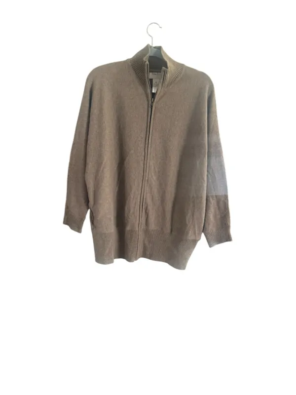 Women's Neiman Marcus Cashmere Cardigan Sweater Size M Beige - Image 2