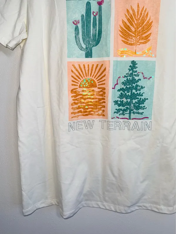 Maurices Explore New Terrains Oversized Graphic Tee Sequin Nature - Image 6