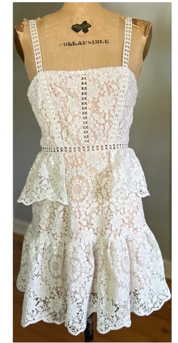 Showpo White Lace Dress - Image 2