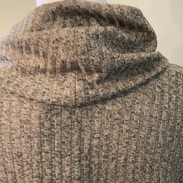 Jones New York NWT szM long sleeve heathered grey tan cowl neck high low tunic - Image 6