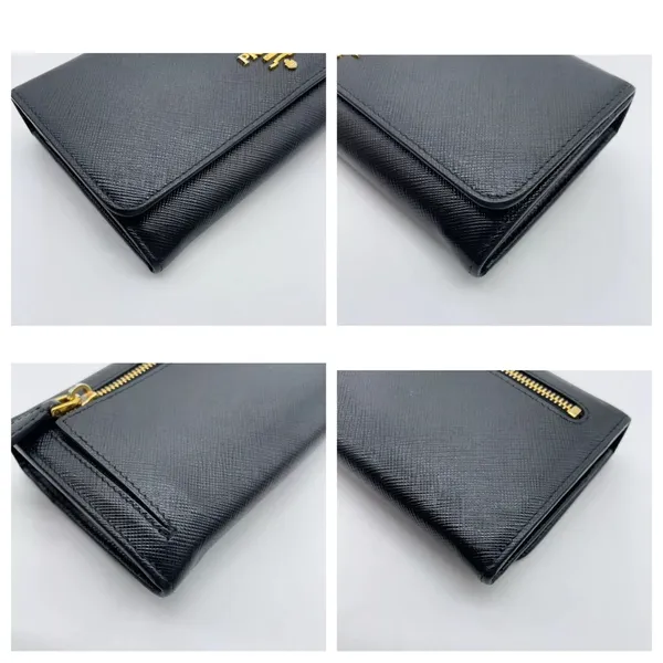 Prada Black saffiano leather Wallet and Card Holder Set W/box - Image 12