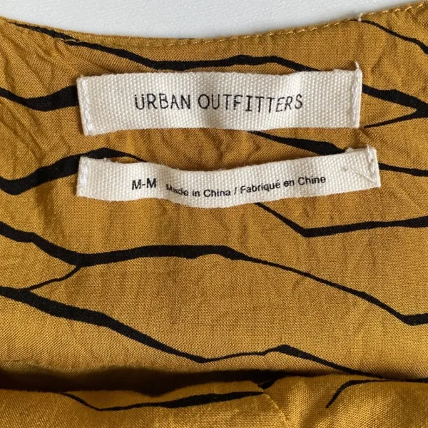 Urban‎ Outfitters Mustard Yellow Tiger Stripe Knot Front Mini Dress - M OB805863 - Image 3
