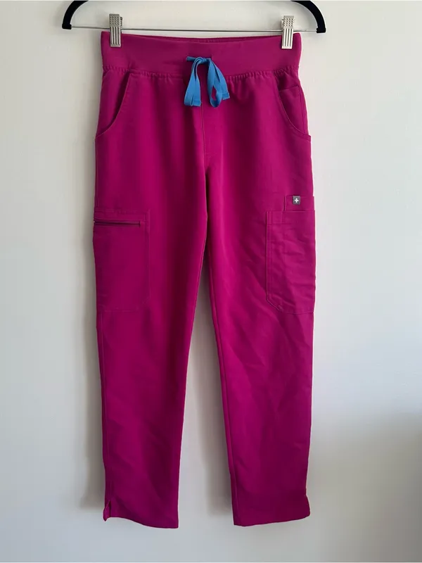 Figs Women’s Yola Skinny Scrub Pants in Raspberry Sorbet XXS-Petite - Image 2
