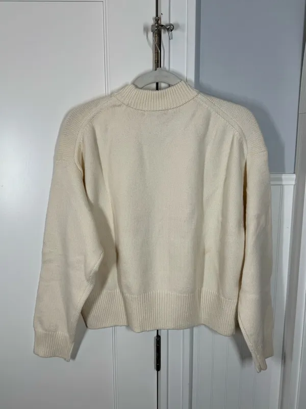 Madewell SoftWool Boxy Crewneck Sweater size Small NT602 heather cloud - Image 4