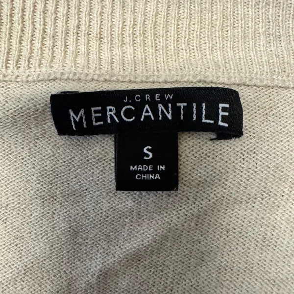 1812 | J.Crew Mercantile V-Neck Cotton Knit Sweater‎ Tan Women Small - Image 5