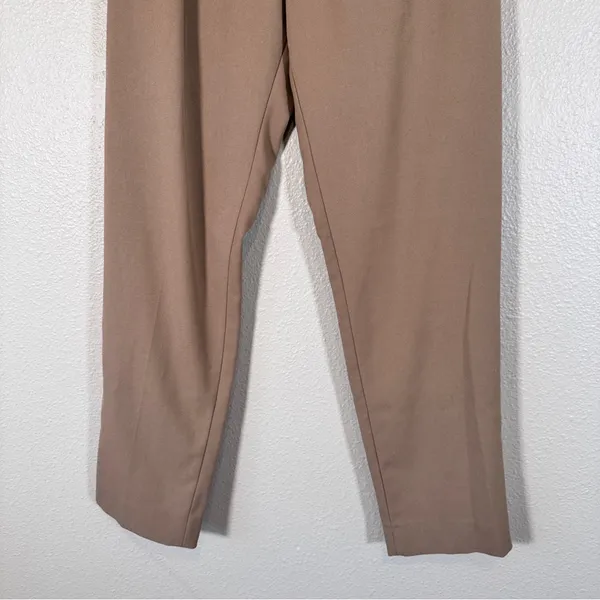 Zara Tan Straight Leg Drawstring Trouser Dress Pants Women’s S Casual Pull On - Image 13