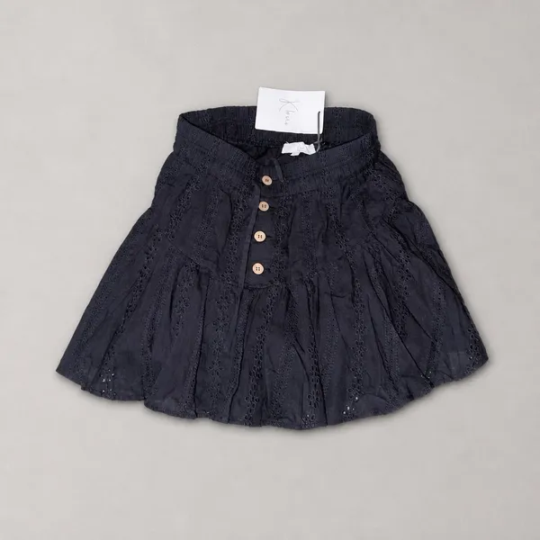Klesis Black Eyelet Button Front Skort Size S - Image 3
